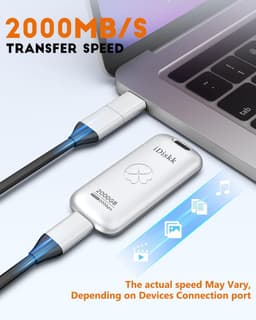Externe SSD - Draagbare Opslag - Snelle Data Transfer - USB 3.2 Gen 2x2 - 256 GB - Zilverkleurig — thumbnail 4