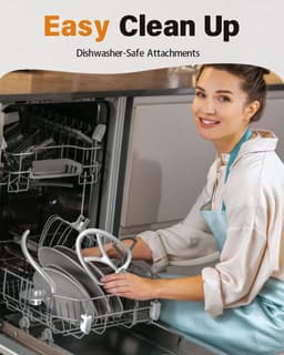 Keukenmachine - Mixer Deegmachine - Bakken en Koken - Krachtige 1300W Motor - 65 Liter - Zilver — thumbnail 3