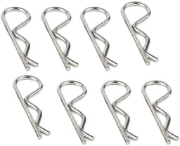 SnelShoppen - R-Clippen 8 Stuks 304 RVS 3.5x75mm voor Grasmaaier | Veiligheidsclips en Vergrendelingspinnen voor Trailer, Tuinmachines, Tractor, Auto, — thumbnail 1