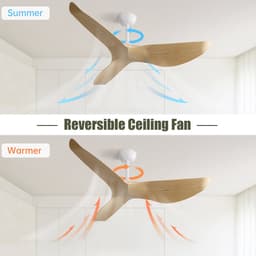 STILVORA Plafondventilator – 132 Cm – Zonder Verlichting Met 6 Standen Afstandsbediening – ABS – Wit – Voor Woonkamer En Slaapkamer — thumbnail 2