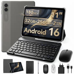 ExcitPower T70 Tablet - 32GB RAM - 256GB ROM - Met Toetsenbord - Met Lederen Hoesje - Android 16 - Grijs — thumbnail 1