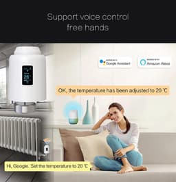 Slimme Radiator Klep - Verwarming Thermostaat - Energie Besparen - Wifi Direct Koppeling - 9.7 cm Hoogte - Wit — thumbnail 5