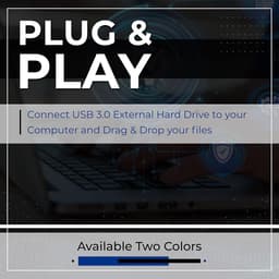Externe Harde Schijf - Draagbare Opslag - Gegevens Back-uppen - Plug and Play - 500 GB - Blauw — thumbnail 2
