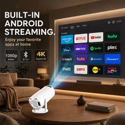 Sterrenvuur Mini Smart Projector - Beamer - Native 720P HD - 4K Decode - Android 11 met WiFi 6 & Auto Keystone — thumbnail 3
