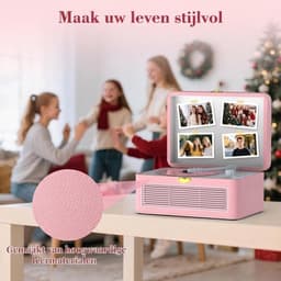 Lìon® CD Speler Draagbare - CD Speler - Draagbare Bluetooth CD Speler - Roze - 25cm x 19cm x 15cm — thumbnail 5