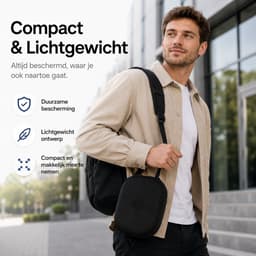Sounix Koptelefoon Hoes - Harde Beschermcase voor JBL, Sony & Bose Koptelefoons - Waterafstotende Opberghoes met Draagband - Zwart — thumbnail 2