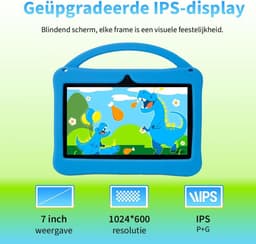 SnelShoppen - 7 Inch Tablet voor Kinderen - 2GB RAM, 32GB ROM, IWAWA Apps, Educatieve Spellen, Wifi, Dual Camera, Silicone Hoes (Blauw) — thumbnail 2
