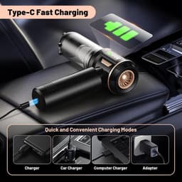 Draadloze Handstofzuiger - 28000 Pa - 4-in-1 - USB-C Oplaadbaar - HEPA Filter - 3 Zuigstanden - Voor Auto, Huis, Toetsenbord en Huisdieren — thumbnail 5