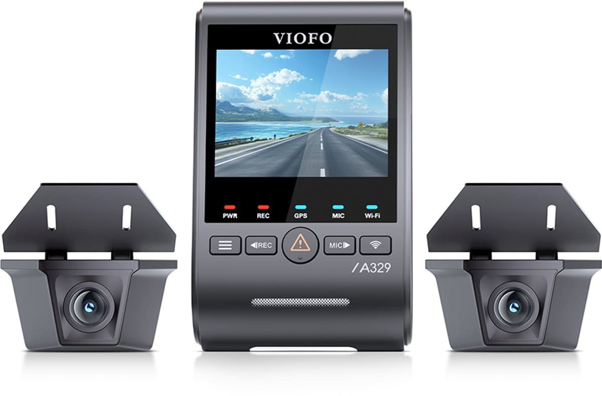 VIOFO A329WW 3CH - 4K Dashcam Vrachtwagen - 3 Camera's - GPS - WiFi 6 - Sony STARVIS 2 - 2 Waterdichte Camera's - Parkeermodus — afbeelding 1