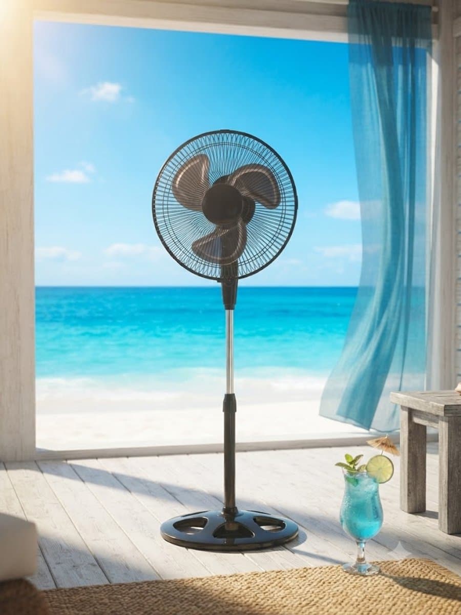 Krachtige Ventilator - Staandeventilator - 60 Wat - 25 CM - Zwart - Tafelventilator — afbeelding 1