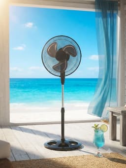 Krachtige Ventilator - Staandeventilator - 60 Wat - 25 CM - Zwart - Tafelventilator — thumbnail 1