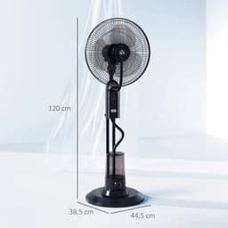 NordHaus Staande Ventilator met Waterkoeling - Luchtbevochtiger - Mistventilator - Ultrasone Verkoeling - Zwart 120 cm — thumbnail 5