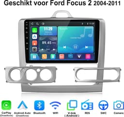 Junsun Linux Draadloos Carplay & Andriod Auto Geschikt voor Ford Focus MK2 2004-2011 - 9 Inch HD TouchScreen - Bluetooth - Navigatie- WiFi -FM - RDS- Airplay - Plug & Play — thumbnail 1