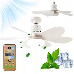 Plafondventilator met Licht - Plafondventilatorlamp met E27 - Ventilatorlamp - 3 Snelheden - 3 Kleurtemperaturen - Dimbaar - Timer - Afstandsbediening - 52cm - LED Lamp met Ventilator - Voor Keuken & Badkamer & Berging & Garage — thumbnail 1
