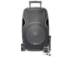 Mobiele party speaker - Vonyx AP1500PA - 800 Watt - partybox met 2 microfoons - 1 headset microfoon - op accu