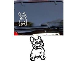 Franse Bulldog sticker wit, sticker hond, raamsticker, autosticker hond, franse bulldog autosticker,  sticker voor skateboard, koffer, laptop, tablet, Ipad, auto, gladde muur etc.