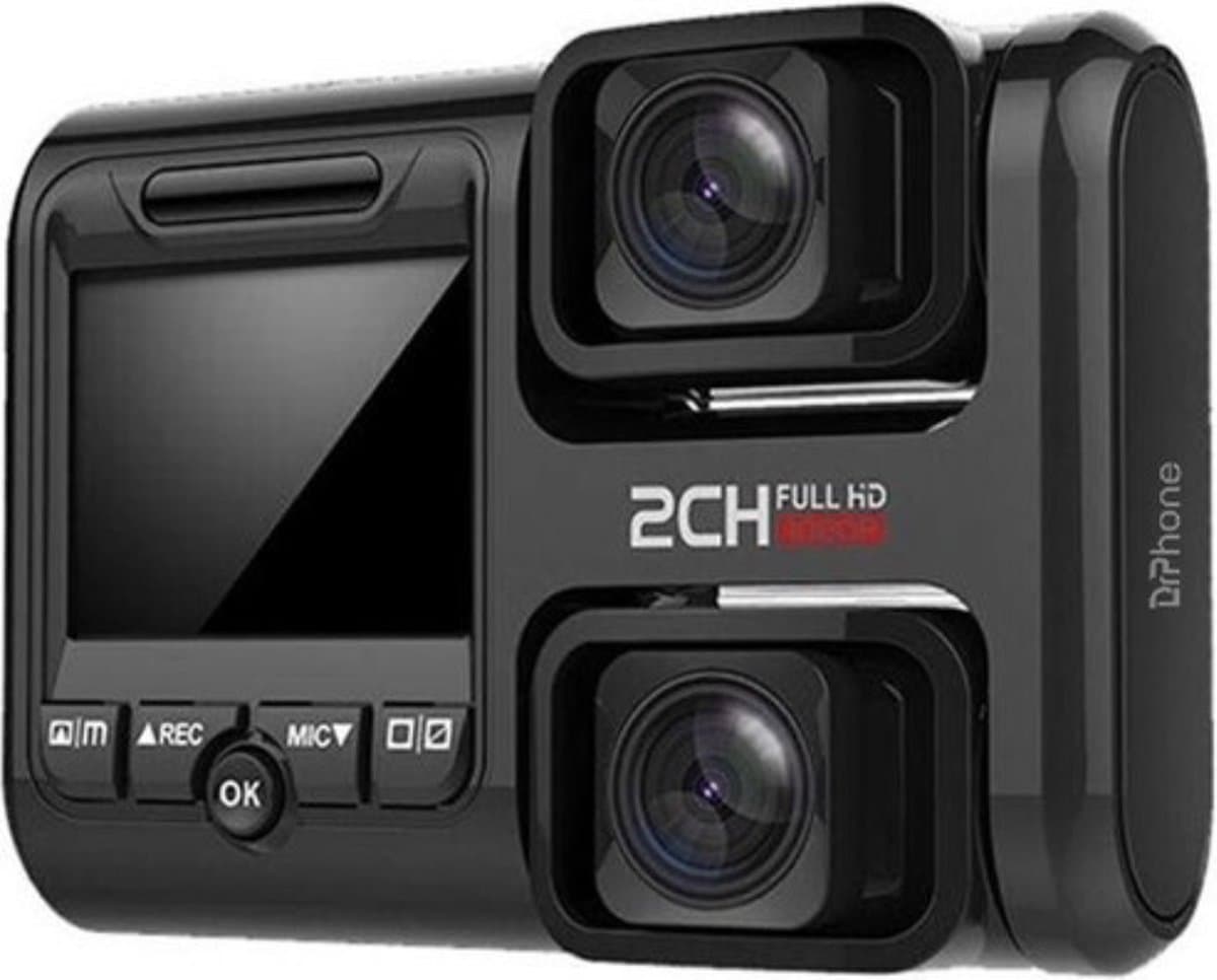 DrPhone RangeT1 Dashcam – Full HD 1080P – WiFI + Dubbele SONY IMX323 Lens - Applicatie + 170 Graden - Nachtzicht - Loop Opneemfunctie - Zwart — afbeelding 1
