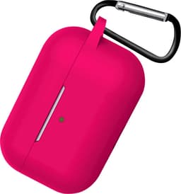 Hoesje - Geschikt voor Apple AirPods 3 - met Clip - Siliconen Hoes - Silicone Case Cover - Donkerroze — thumbnail 4