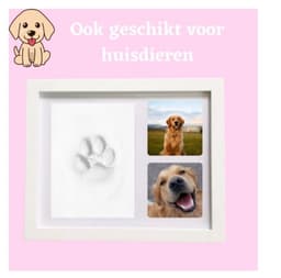 Baby Fotolijstje met Klei Afdruk - Hand/Voet Afdruk - Fotolijst Gipsafdruk - Kraamcadeau - Baby cadeau meisje/baby cadea jongen - Geboorte cadeau/Kraam cadeau - Kraammand - Kerst Cadeautje — thumbnail 4