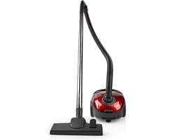 Nedis Stofzuiger - Met Zak - 700 W - Stof capaciteit: 1.5 l - Combi-Borstel - Actieradius: 7 m - Hepa - Antraciet / Rood