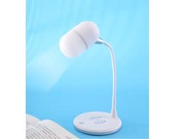 PriFri - 3 in 1 draadloze oplader, Bluetooth luidspreker, LED lamp, Wit