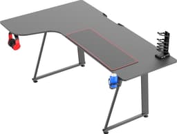 VDD Gaming - Bureau - Hoekbureau Gaming - Hoekbureau - Game Bureau - Gaming desk - Computertafel - Gamebureau - Carbon - Zwart - 160 x 60 x 75cm — thumbnail 6