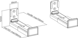 Wolff Mount Universele Soundbar Beugels – Verstelbare Soundbar Muurbeugel – Geschikt voor Vrijwel Alle Soundbars – Anti-Slip EVA Pads – Zwart — thumbnail 4
