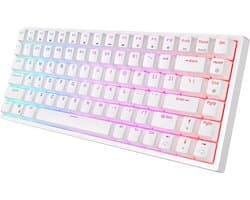 RK84 Gaming Keyboard Wit - RGB Verlichting - Hot-Swappable - Tri-Mode - Ergonomisch Mechanisch Gaming Toetsenbord Met Draadloze Verbinding - Qwerty - 80% Met Multimedia Toetsen - Brown Switches