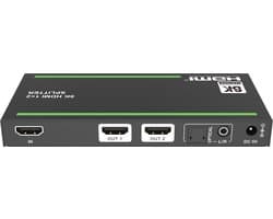 NÖRDIC 4K HDMI 2.1 Splitter 1 in 2 uit - 8K60Hz, 4K120Hz - Ultra HD Audio Extractor - PC, Laptop & Gaming