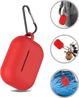 Hoesje geschikt voor Airpods Pro 2019 - Schokbestendig siliconen Case Silicone met clip - Rood — thumbnail 4