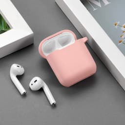 Hoesje geschikt voor Airpods 1 / Airpods 2 - Schokbestendig siliconen Case Silicone met clip - Roze — thumbnail 4