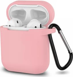 Hoesje geschikt voor Airpods 1 / Airpods 2 - Schokbestendig siliconen Case Silicone met clip - Roze — thumbnail 1