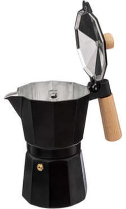 Percolator Zwart - 6 Kops – Espresso Koffiemaker – Moka Pot – RVS - Aluminium - Espressomaker — thumbnail 2