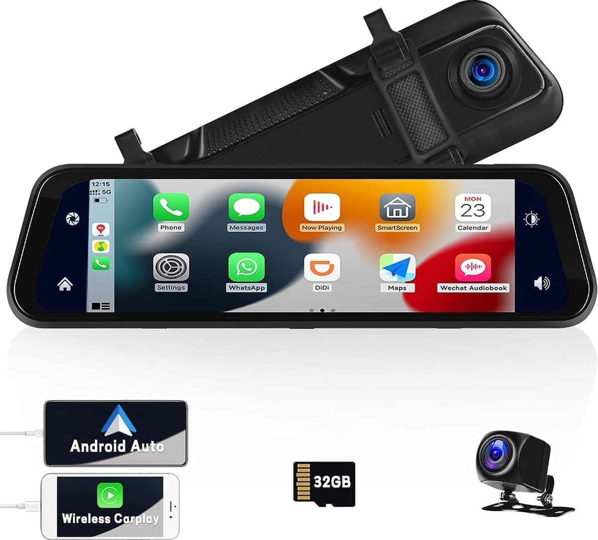 Dashcam met Touchscreen en Achtercamera - Nachtzicht - Parkeermonitor - Full HD 1080P - 170° Lens - 4-inch Scherm - Bewegingsdetectie — afbeelding 1