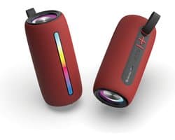 Denver Bluetooth Speaker Draadloos - Lichteffecten - Muziek Box - AUX - TWS Pairing - BTL360 - Rood