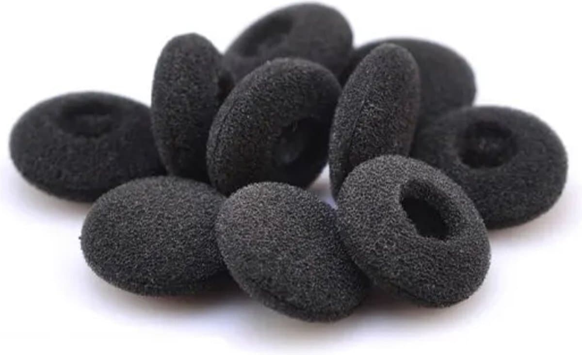 Ibley Zachte foam oortips 15mm - 10 stuks / 5 paar - universeel geschikt - Spons oordop kussens - voor oortjes - Zwart — afbeelding 1
