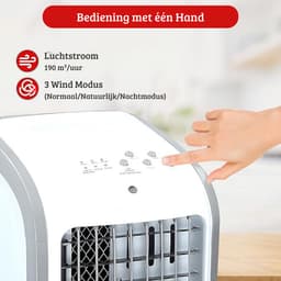 Luxe Mobiele Airco zonder Afvoer – 2 in 1 Design – Luchtkoeler – Verdamping – Extra Duurzaam – Voor Slaapkamer, Kantoor, Woonkamer – 80W — thumbnail 3