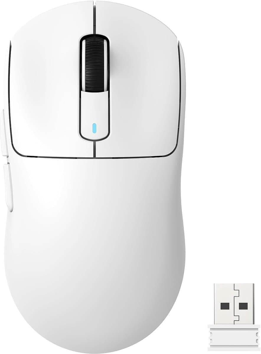 ATTACK SHARK X3 Draadloze Gaming Muis - Wired/2.4G/BT5.4 - Lichtgewicht 49G - PAW3395 - 26000DPI - Wit — afbeelding 1