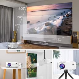 Miniprojector - WiFi & Bluetooth, native 1080P Full HD, scherm van max. 300 inch, compatibel met iOS, Android, TV Stick, PS4, laptop — thumbnail 4