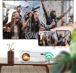 Miniprojector - WiFi & Bluetooth, native 1080P Full HD, scherm van max. 300 inch, compatibel met iOS, Android, TV Stick, PS4, laptop — thumbnail 5