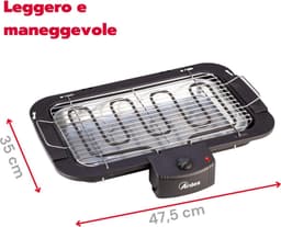 Draagbare Rookvrije Elektrische Barbecue 2200 W - Binnen- en Buitenbarbecue - Kleur Zwart Barbecue — thumbnail 5