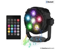 PartyFunLights - 6 LED - PAR - Disco Lamp - Party Speaker - USB - met afstandsbediening