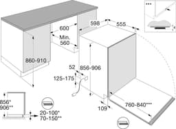 ETNA VW942HN - Inbouw vaatwasser XXL - 60 cm - Flexibele besteklade - Sleepscharnier - Koolborstelloze motor - Zuinig en Stil - Intensieve Zone - Nachtprogramma — thumbnail 2