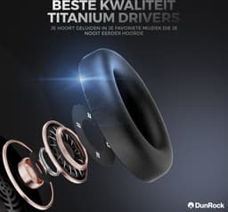 DunRock® Halo koptelefoon met ANC en multipoint - Met DunRock App voor je smartphone - draadloze bluetooth koptelefoon - met filter microfoons — thumbnail 12