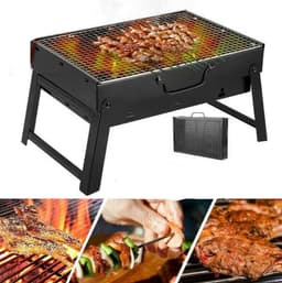 Barbecue opvouwbaar - koffer barbecue - BBQ inklapbaar - grill 45x30cm - tafel grill — thumbnail 4