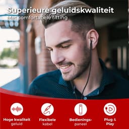Nuvance Oortjes met Draad - USB-C Aansluiting - Oordopjes met Draad - In-Ear Oortjes met Draad en Microfoon - Zwart — thumbnail 2