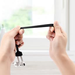 Somstyle Magnetische Band Geschikt Voor Apple Airpods 1, 2, 3, Pro 1 & 2 - Anti Lost Siliconen Voor Draadloze Oordopjes - Koord - 80cm - Zwart — thumbnail 4