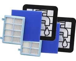 2x Filter set geschikt voor Philips PowerPro Compact and Power Pro Active en City Alternatief FC8010/01 stofzuiger