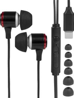 Nuvance Oortjes met Draad - USB-C Aansluiting - Oordopjes met Draad - In-Ear Oortjes met Draad en Microfoon - Zwart — thumbnail 1