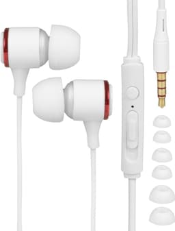 Nuvance Oortjes met Draad - 3.5mm Jack Aansluiting - Oordopjes met Draad - In-Ear Oortjes met Draad en Microfoon - Wit — thumbnail 1